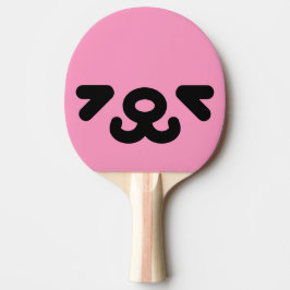 Pala De Ping Pong Cara de Cachorro Feliz Rosa Claro