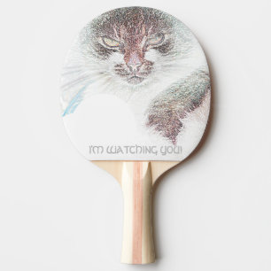 Pala De Ping Pong Cara de café enojada te observa
