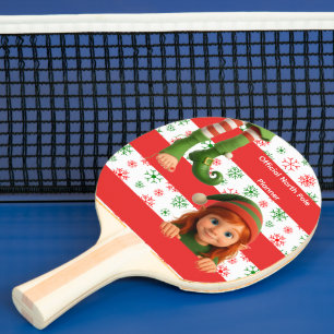 Pala De Ping Pong Cara de Elfo Divertida & Piernas Diversión en el