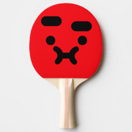 Pala De Ping Pong Cara de enfado confundida linda Roja