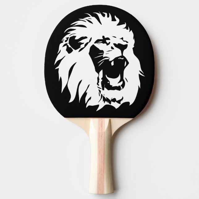 Pala De Ping Pong Cara de León Rugiente (Anverso)