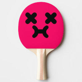 Pala De Ping Pong Cara de Malhumor Atontada Rosa