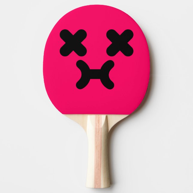 Pala De Ping Pong Cara de Malhumor Atontada Rosa (Anverso)