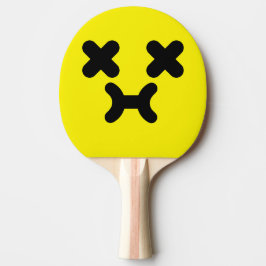 Pala De Ping Pong Cara de Malhumor Aturdida Amarillo