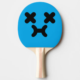 Pala De Ping Pong Cara de Malhumor Aturdida Azul