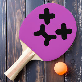 Pala De Ping Pong Cara de Malhumor Aturdida Paleta de Ping Pong Púrp