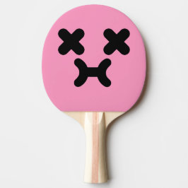 Pala De Ping Pong Cara de Malhumor Aturdida Paleta de Ping Pong Rosa