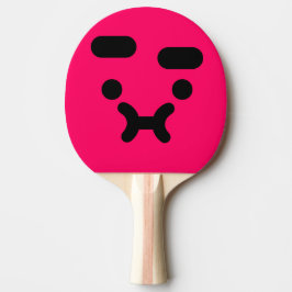 Pala De Ping Pong Cara de malhumor confundida y linda Rosa