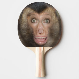 Pala De Ping Pong Cara de mono graciosamente sorprendida