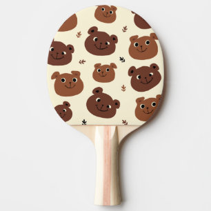 Pala De Ping Pong Cara de oso divertida