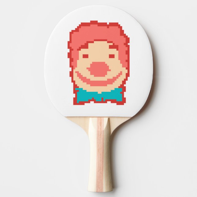 Pala De Ping Pong Cara de payaso pixelada linda  (Anverso)