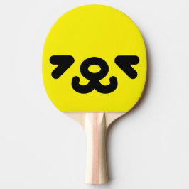 Pala De Ping Pong Cara de Perrito Feliz Amarillo