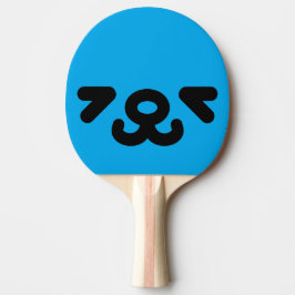 Pala De Ping Pong Cara de Perrito Feliz Azul