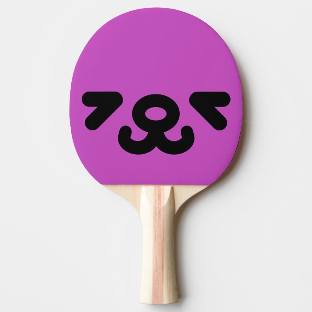 Pala De Ping Pong Cara de Perrito Feliz Púrpura  (Anverso)