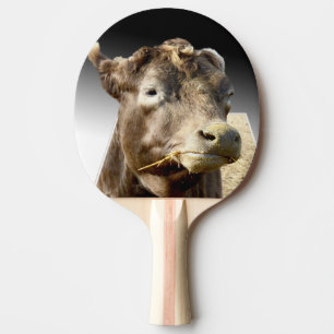 Pala De Ping Pong Cara de vaca marrón grande,
