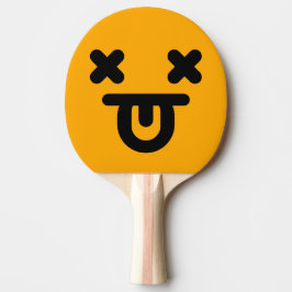 Pala De Ping Pong Cara Deslumbrada Lengua Fuera Naranja