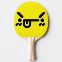 Pala De Ping Pong Cara Enfadada Traviesa Amarilla