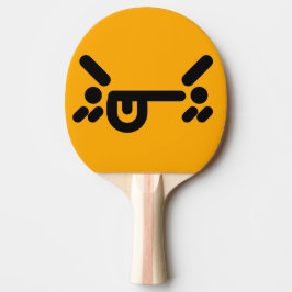 Pala De Ping Pong Cara enojada traviesa Naranja