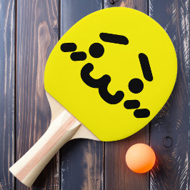 Pala De Ping Pong Cara Enojada Traviesa Paleta de Ping Pong Amarilla