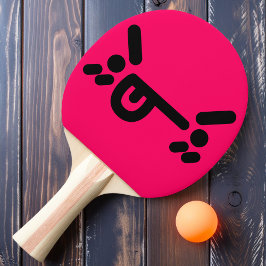 Pala De Ping Pong Cara Enojada Traviesa Paleta de Ping Pong Rosa