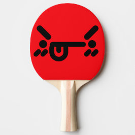 Pala De Ping Pong Cara Enojada Traviesa Roja