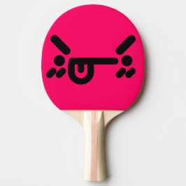 Pala De Ping Pong Cara enojada traviesa rosa