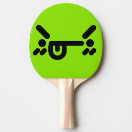 Pala De Ping Pong Cara Enojada Traviesa Verde