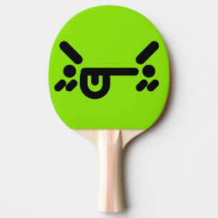 Pala De Ping Pong Cara Enojada Traviesa Verde