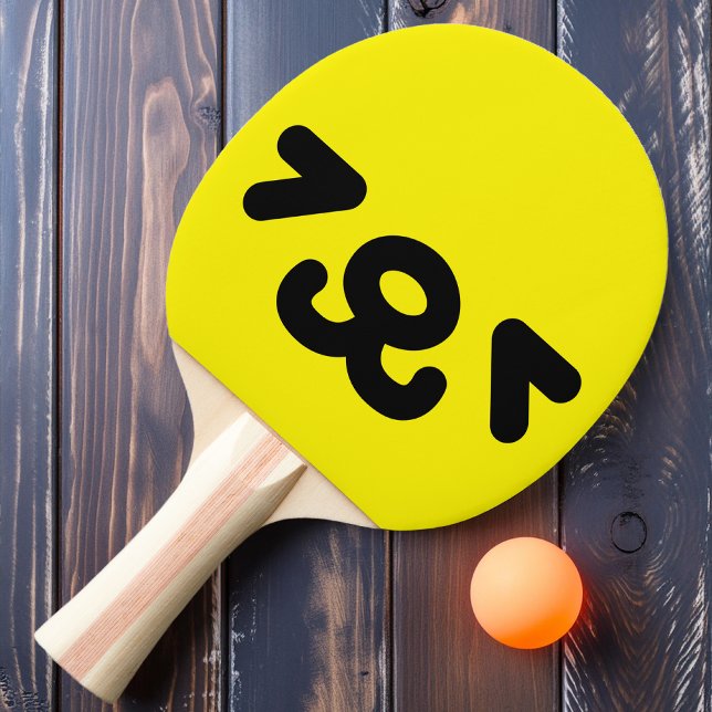 Pala De Ping Pong Cara Feliz de Cachorro Amarillo (Subido por el creador)