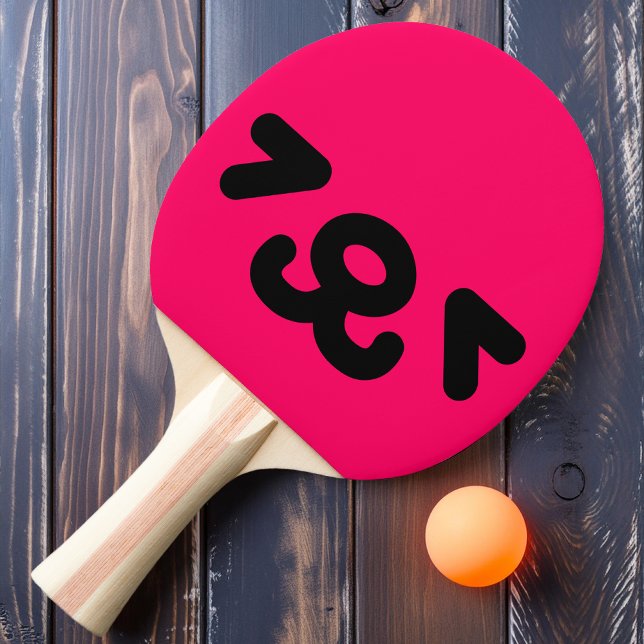 Pala De Ping Pong Cara Feliz de Cachorro Rosa (Subido por el creador)