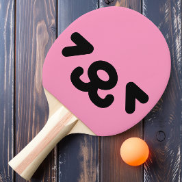 Pala De Ping Pong Cara Feliz de Cachorro Rosa Claro