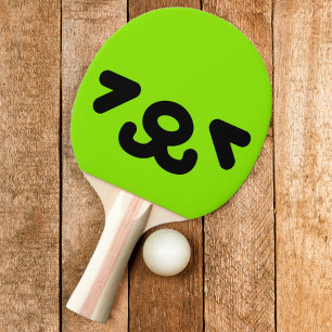 Pala De Ping Pong Cara Feliz de Cachorro Verde