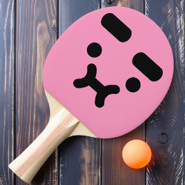 Pala De Ping Pong Cara Linda Confundida y Con Hocico Rosado Claro