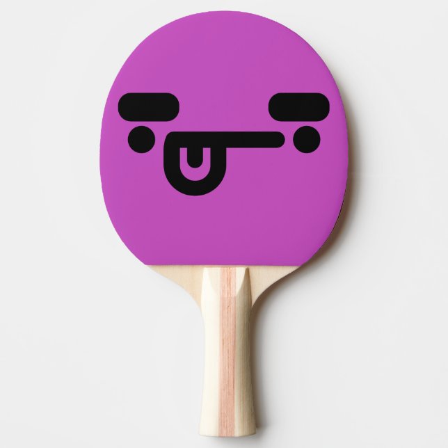 Pala De Ping Pong Cara Morada Confundida Traviesa  (Anverso)