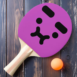 Pala De Ping Pong Cara Morada Confundida y Gruñona Paleta de Ping Po