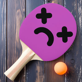 Pala De Ping Pong Cara Morada Triste Aturdida