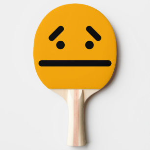 Pala De Ping Pong Cara Naranja de Cara en Blanco Triste