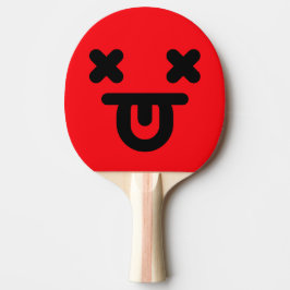 Pala De Ping Pong Cara Roja Lengua Afuera Aturdida