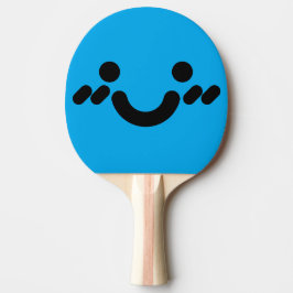 Pala De Ping Pong Cara Tímida Azul Adorable