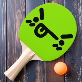 Pala De Ping Pong Cara traviesa y enojada, Green Ping Pong Paddle