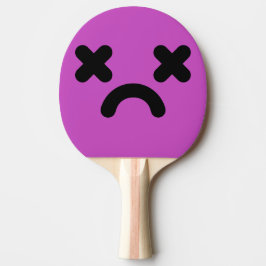Pala De Ping Pong Cara Triste Aturdida Morada