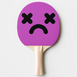 Pala De Ping Pong Cara Triste Aturdida Morada