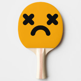 Pala De Ping Pong Cara triste aturdida naranja