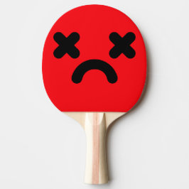 Pala De Ping Pong Cara Triste Aturdida Roja