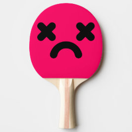 Pala De Ping Pong Cara Triste Aturdida Rosa
