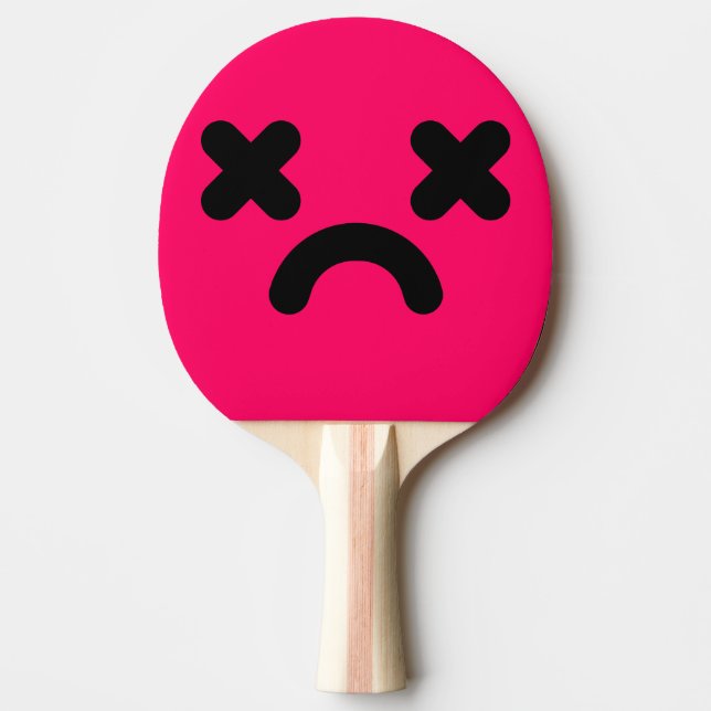 Pala De Ping Pong Cara Triste Aturdida Rosa (Anverso)