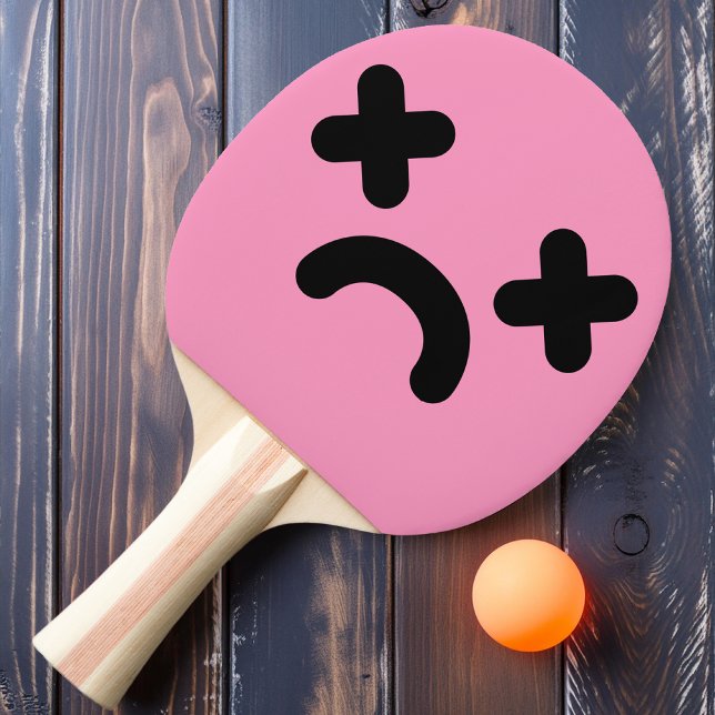 Pala De Ping Pong Cara Triste Aturdida Rosa Claro (Subido por el creador)