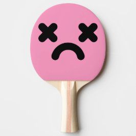 Pala De Ping Pong Cara Triste Aturdida Rosa Claro