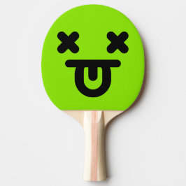 Pala De Ping Pong Cara Verde con Lengua Afuera Aturdida