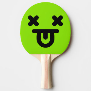 Pala De Ping Pong Cara Verde con Lengua Afuera Aturdida